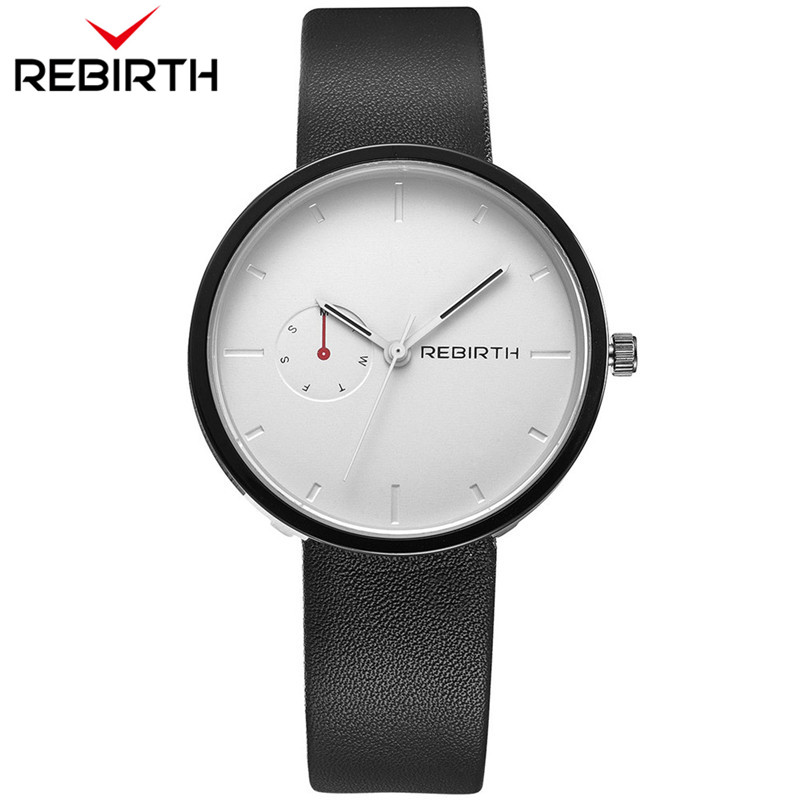 Leather Watch Band Men - Rebirth-Montre-bracelet à quartz avec bracelet en