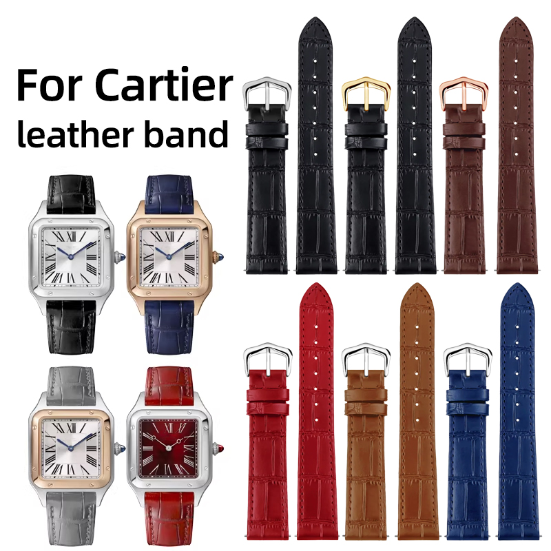 Cartier Watch Santos - Bracelet en cuir véritable pour hommes