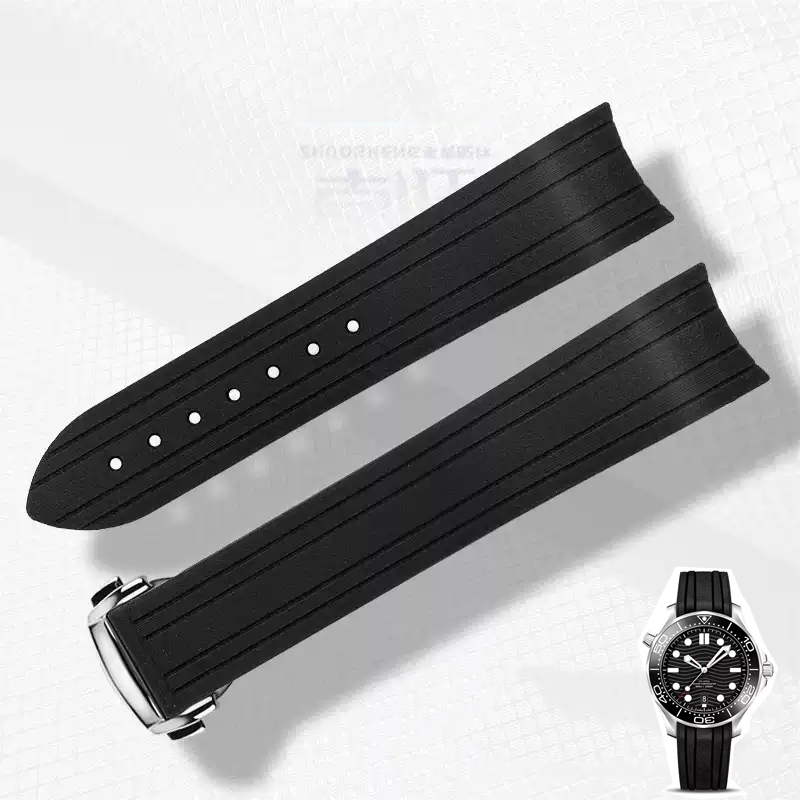 Omega Watch Seamaster - Bracelet de montre en caoutchouc et