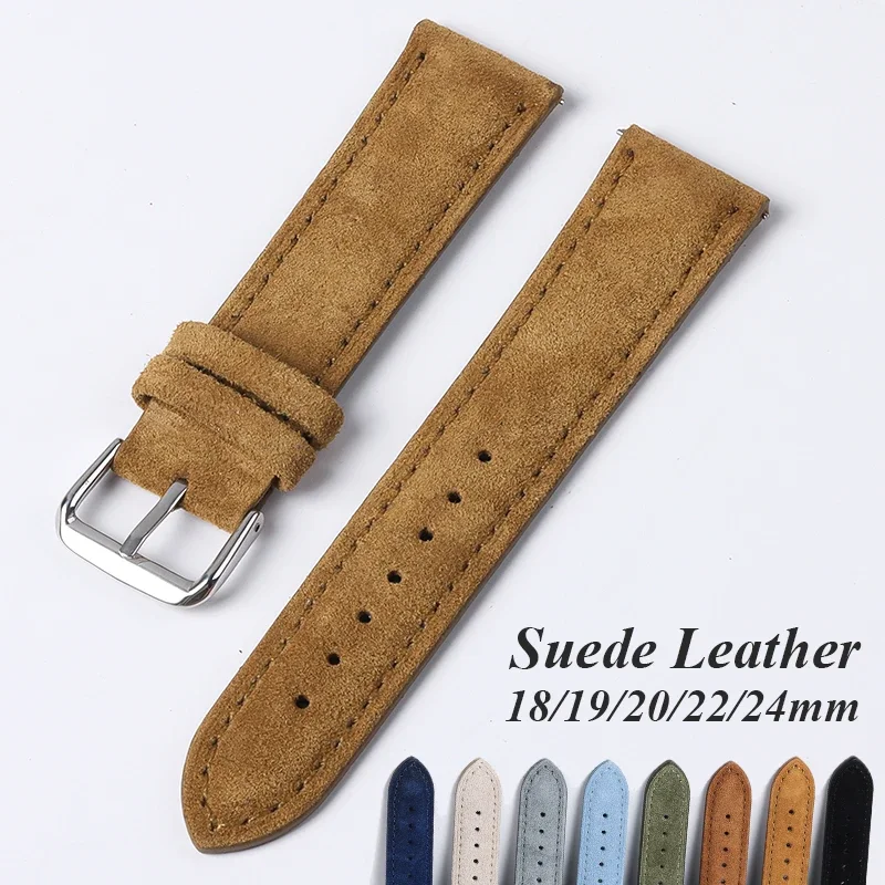 Suede Strap Watch - Bracelet de montre en cuir véritable