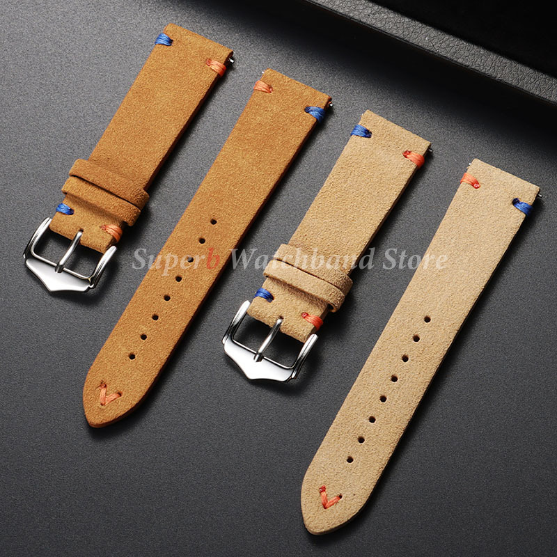 Bracelet de montre en cuir sué - Suede Strap Watch avis et prix