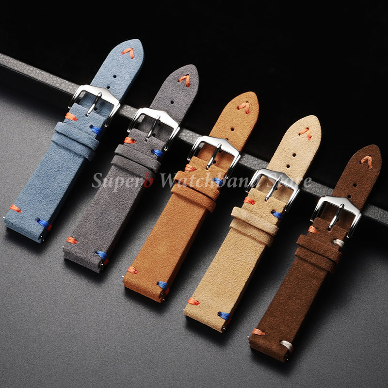 Bracelet de montre en cuir sué - Suede Strap Watch avis et prix
