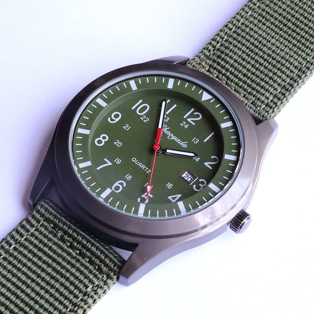 Montre à quartz de luxe pour h - Canvas Strap Watch avis et prix