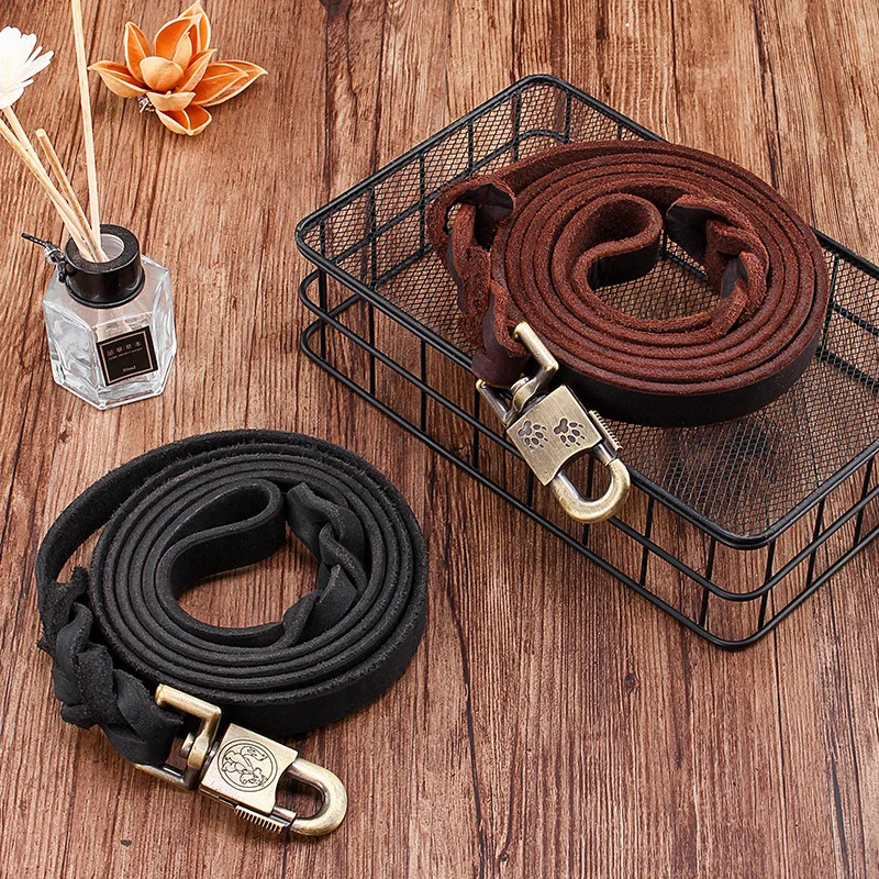 Laisse pour chien en cuir véri - Leather Strap Quick Release avis et prix