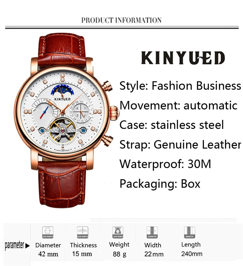 Marque de luxe KINYUED automat - Rolex Watch Daytona avis et prix